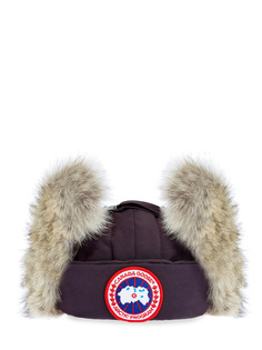 Шапка-трансформер из матового нейлона с мехом койота Canada Goose