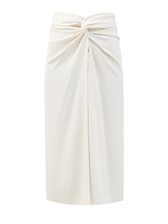 Элегантная юбка из струящегося шелка и ацетата со сборкой Brunello Cucinelli