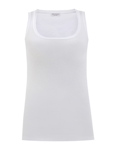 Базовый топ без рукавов с ювелирной цепочкой Мониль Brunello Cucinelli