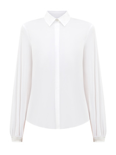 Блуза из тонкого хлопка с длинными объемными рукавами Lorena Antoniazzi