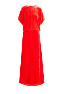 Приталенное вечернее платье из бархата с декольтированной спинкой Valentino
