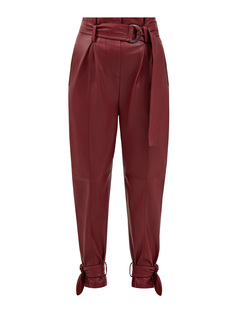 Высокие брюки из эко-кожи с широким поясом и завязками Karl Lagerfeld