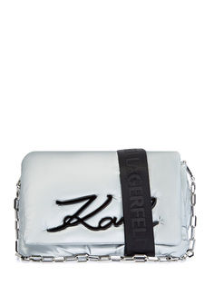 Объемная сумка K/Signature с логотипом и съемным ремнем Karl Lagerfeld
