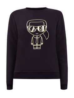 Свитшот K/Ikonik из футера с металлизированным макро-лого Karl Lagerfeld