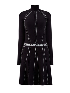 Платье из эластичного трикотажа EcoVero с контрастной отстрочкой Karl Lagerfeld