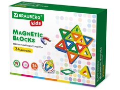 Конструктор Brauberg Big Magnetic Blocks-34 34 дет. с колесной базой 663845