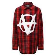 Рубашка из хлопка и вискозы VETEMENTS