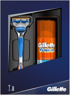 Подарочный набор GILLETTE Fusion: Бритва Fusion + Гель для бритья Fusion Hydra gel, 75 мл