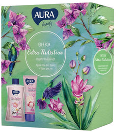 Подарочный набор Aura Beauty Extra Nutrition Крем-гель для душа 250мл + Крем для рук 75мл Cotton Club