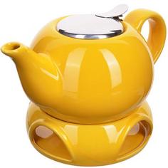 Чайник заварочный LORAINE, 800 мл, с подогревом, желтый