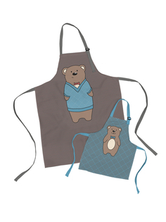 Комплект фартуки парные семья Медведь и сын медвежонок sfer.tex 1766732