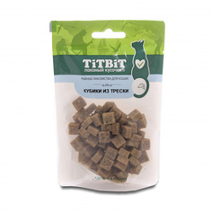 Лакомство для кошек TiTBiT Лакомый кусочек, Кубики из трески, 60 г