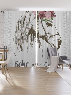 Шторы под лён JoyArty "Цыганский дух", серия Oxford DeLux, 340х265 см