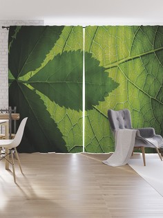 Шторы под лён JoyArty "Тень листвы", серия Oxford DeLux, 340х265 см