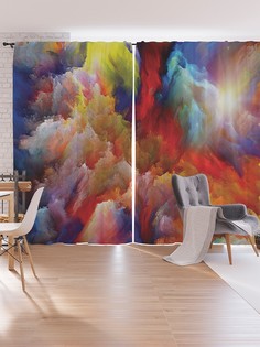 Шторы под лён JoyArty "Небесная палитра", серия Oxford DeLux, 340х265 см