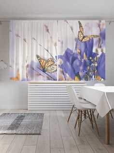 Классические шторы JoyArty "Райские бабочки", серия Oxford DeLux, 2 полотна 145x180 см