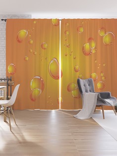Шторы под лён JoyArty "Воздушные пузыри", серия Oxford DeLux, 340х265 см