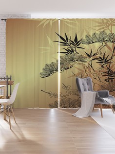 Шторы под лён JoyArty "Сонное дерево", серия Oxford DeLux, 340х265 см