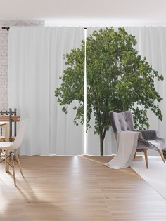 Шторы под лён JoyArty "Легко думать", серия Oxford DeLux, 340х265 см