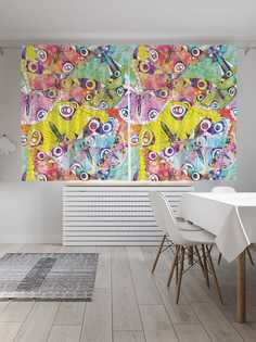 Классические шторы JoyArty "Стена из бабочек", серия Oxford DeLux, 2 полотна 145x180 см