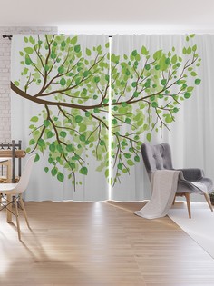 Шторы под лён JoyArty "Ветка скучает по осени", серия Oxford DeLux, 340х265 см