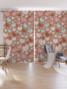 Шторы под лён JoyArty "Любовные пузыри", серия Oxford DeLux, 340х265 см