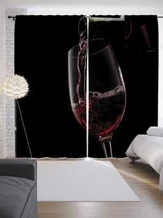 Шторы JoyArty с фотопечатью "Соблазнительное вино" из сатена, 290х265 см