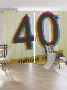Шторы под лён JoyArty "Золотое 40-летие", серия Oxford DeLux, 340х265 см