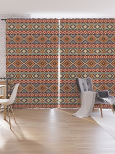 Шторы под лён JoyArty "Классический орнамент", серия Oxford DeLux, 340х265 см