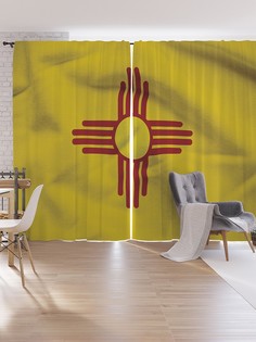 Шторы под лён JoyArty "Солнечный флаг", серия Oxford DeLux, 340х265 см