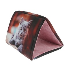 Домик для кошек PerseiLine Дизайн Шалаш+Лежак 2в1 Котята, разноцветный, 64x44x40см