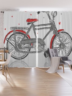 Шторы под лён JoyArty "Любовный велосипед", серия Oxford DeLux, 340х265 см