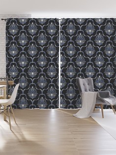 Шторы под лён JoyArty "Викторианский штоф", серия Oxford DeLux, 340х265 см