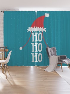 Шторы под лён JoyArty "Хо-хо-хо в новогоднюю ночь", серия Oxford DeLux, 340х265 см
