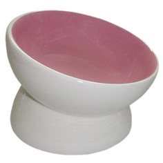 Миска для животных FOXIE Dog Bowl розовая керамическая 13х13х11см 170мл