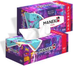 Салфетки бумажные Maneki DREAM с ароматом магнолии, 2 слоя, белые, 250 шт./коробка