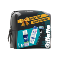 Набор бритва Gillette Масh3 с 1 сменной кассетой пена для бритья 100 мл и шампунь 90 мл