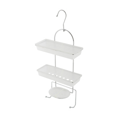 Полка для ванной двухъярусная с крючками Рыжий кот B0931, 25 x 52 x 10 см