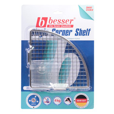 Полка угловая 20*20*8.5см хромированная с креплением "SMART STICKER" Besser