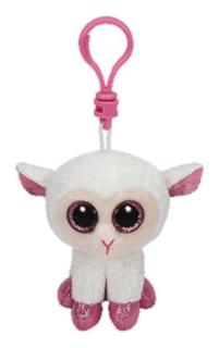 Мягкая игрушка TY Beanie Boos Брелок Овечка (белая с розовыми копытцами) 12 см