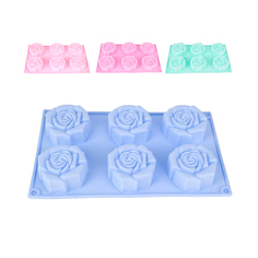 Силиконовая форма для выпечки Nouvelle Daily Роза, 28,5 x 17 x 4 см, 6 ячеек, микс