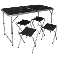 ЭКОС CHO-150-E Комплект "Пикник" (стол и 4 стула ) черный (992992) Ecos