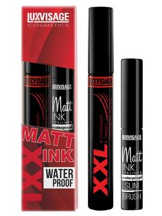 Подарочный набор Luxvisage Тушь для ресниц XXL Суперобъем, Подводка для глаз Matt INK