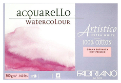 Альбом-склейка Fabriano Artistico Сатин для акварели 23x30,5 см 20 л 300 г 100% хлопок