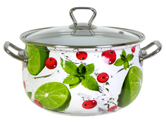 Кастрюля эмал.со стекл.крышкой 5,1л Мохито Северсталь эмаль