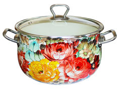 Кастрюля эмал.со стекл.крышкой 3,1л Верона Северсталь эмаль