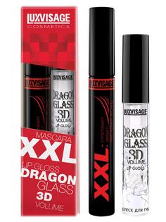 Подарочный набор Luxvisage Тушь XXL Суперобъем Блеск для губ DRAGON GLASS 3D volume