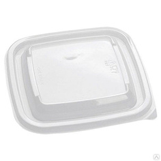 Крышки для одноразовых квадратных контейнеров 126х126х13 мм, 50 шт., ПЭТ СТИРОЛПЛАСТ