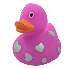 Игрушка для ванны Funny Ducks, сувенир "Розовая с сердечками уточка ", 1938