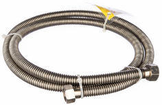 Сильфонная подводка для газа Elka 1/2" из нержавеющей стали, 250 см, гайка-гайка